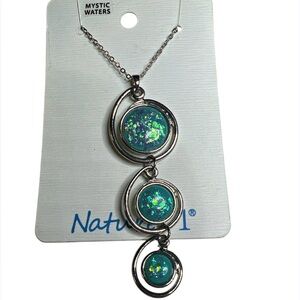 Natures 1 Mystic Waters  Silver plated Triple Drop  Necklace
